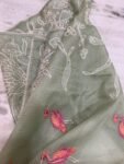 Pista green Kota saree/Kota silk saree,mix and match saree,green saree blouse set,summer saree,light saree,summer saree/bird motif saree USA