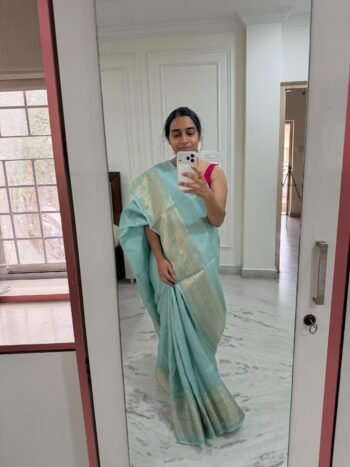 Soft green kanjeevaram silk saree|traditional silk saree with blouse|green silk saree|simple saree|sarees USA|saree with stitched blouse