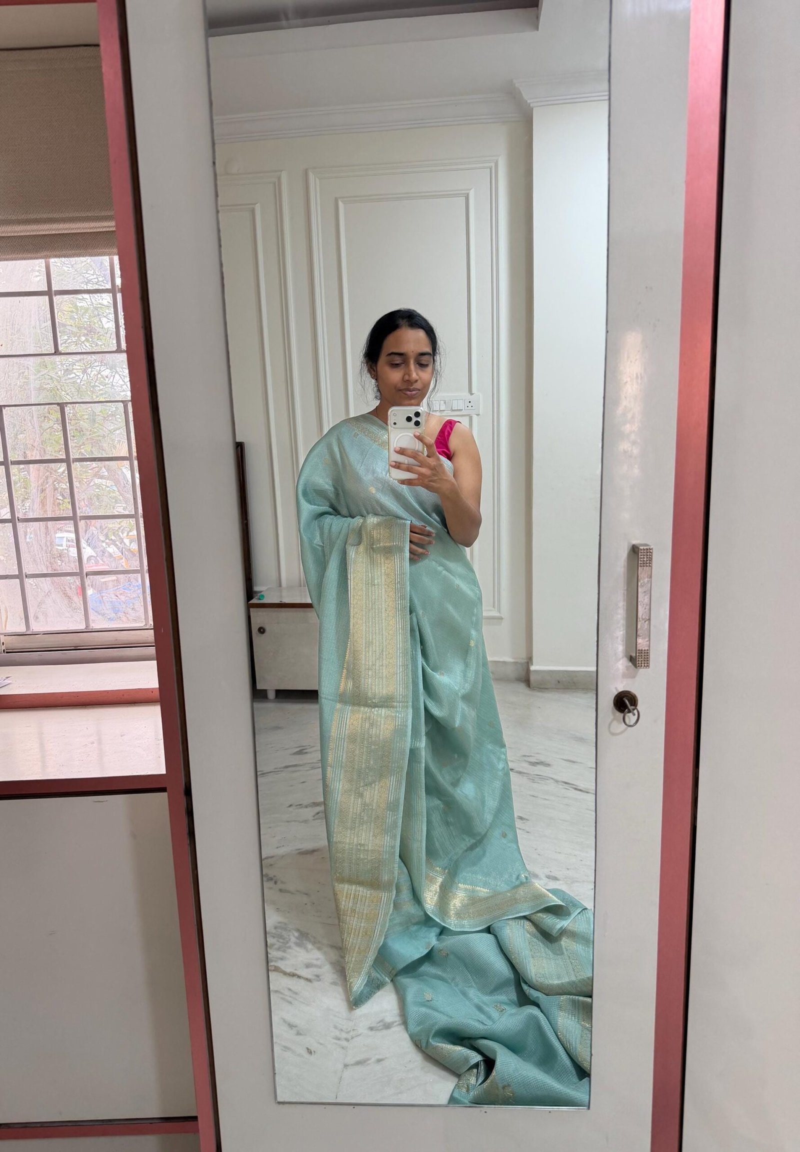 Soft green kanjeevaram silk saree|traditional silk saree with blouse|green silk saree|simple saree|sarees USA|saree with stitched blouse