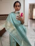 Soft green kanjeevaram silk saree|traditional silk saree with blouse|green silk saree|simple saree|sarees USA|saree with stitched blouse