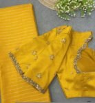 pure silk hand embroidery blouse/saree maggam yellow blouse/yellow blouse/hand embroidered blouse/ready made blouse zardosi/lemon yellow