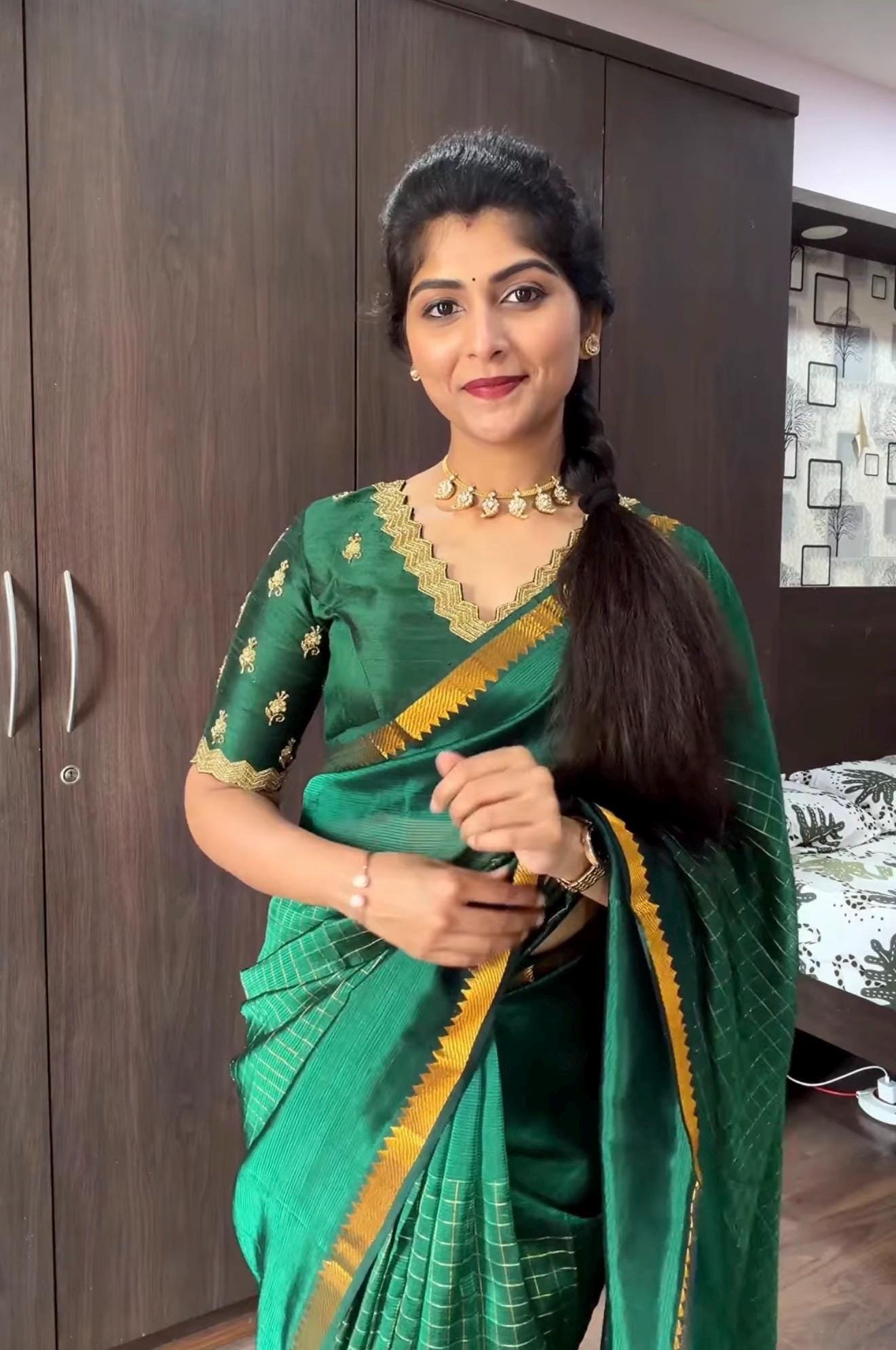 Pure handloom silk saree with Embroidered blouse |traditional saree with readymade blouse | sarees USA |light silk saree | voggish saree