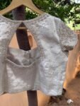 Hand Embroidered Zardosi Blouse: Silver Tissue Silk Sleeveless Crop Top/silver Maggam blouse,handwork blouse,mix and match blouse,silver usa