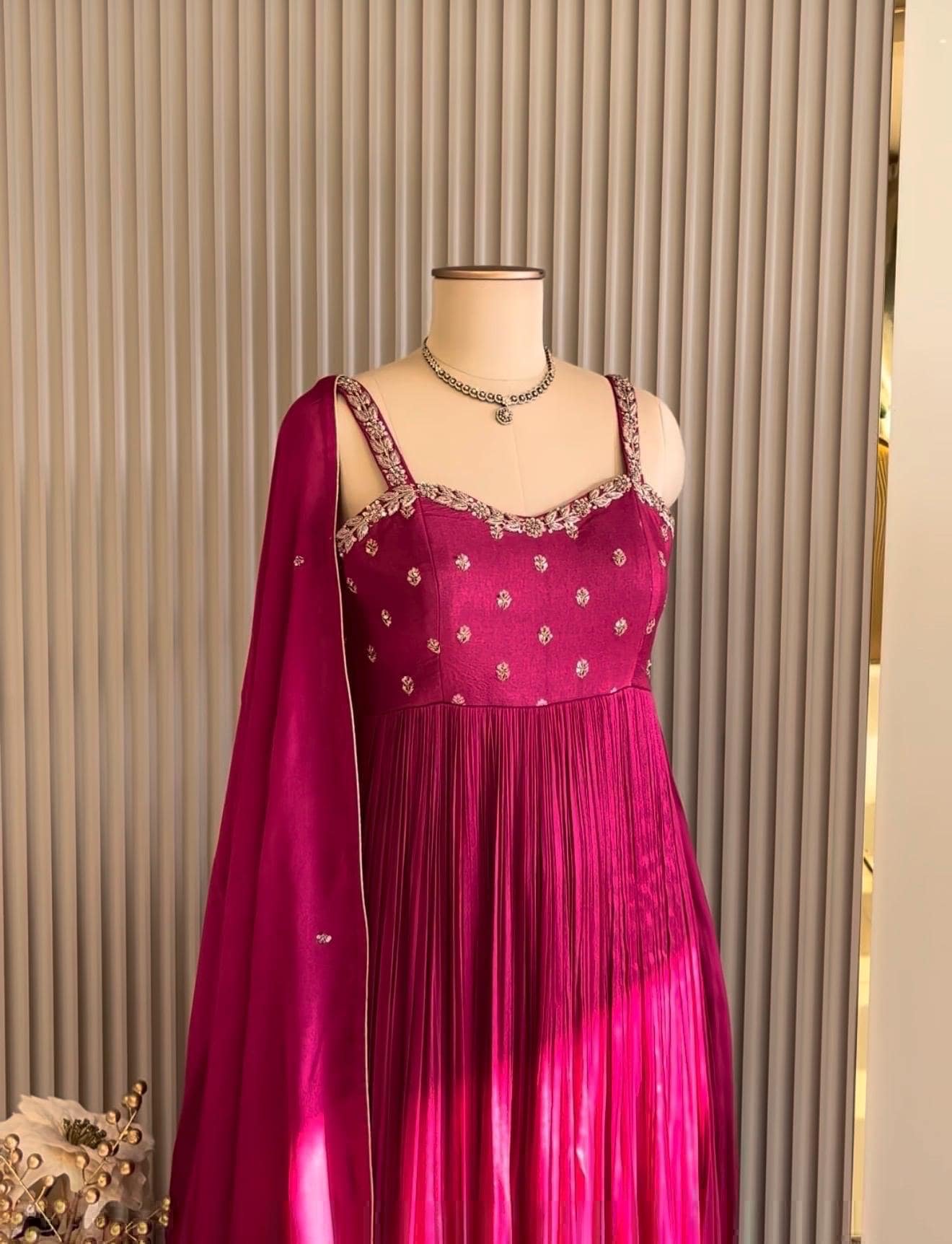 Pink Anarkali suit usa/hot pink anarkali kurta/ sleeveless anarkali/blue hand embroidered dress/Wedding outfit/pin kurta hand work anarkal