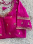 pure silk hand embroidery blouse/saree maggam blouse/hot pink zardosi blouse/hand embroidered blouse /magenta pink ready made blouse zardosi