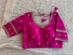pure silk hand embroidery blouse/saree maggam blouse/hot pink zardosi blouse/hand embroidered blouse /magenta pink ready made blouse zardosi