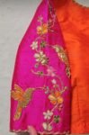 pure silk hand embroidery blouse/orange saree maggam blouse/raw silk zardosi blouse/hand embroidered blouse/ready made blouse/orange blouse