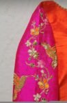 pure silk hand embroidery blouse/orange saree maggam blouse/raw silk zardosi blouse/hand embroidered blouse/ready made blouse/orange blouse