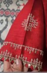 pure silk hand embroidery blouse/saree maggam blouse/red zardosi blouse/red hand embroidered moderblouse/red muggu ready made blouse USA