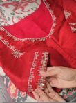 pure silk hand embroidery blouse/saree maggam blouse/red zardosi blouse/red hand embroidered moderblouse/red muggu ready made blouse USA