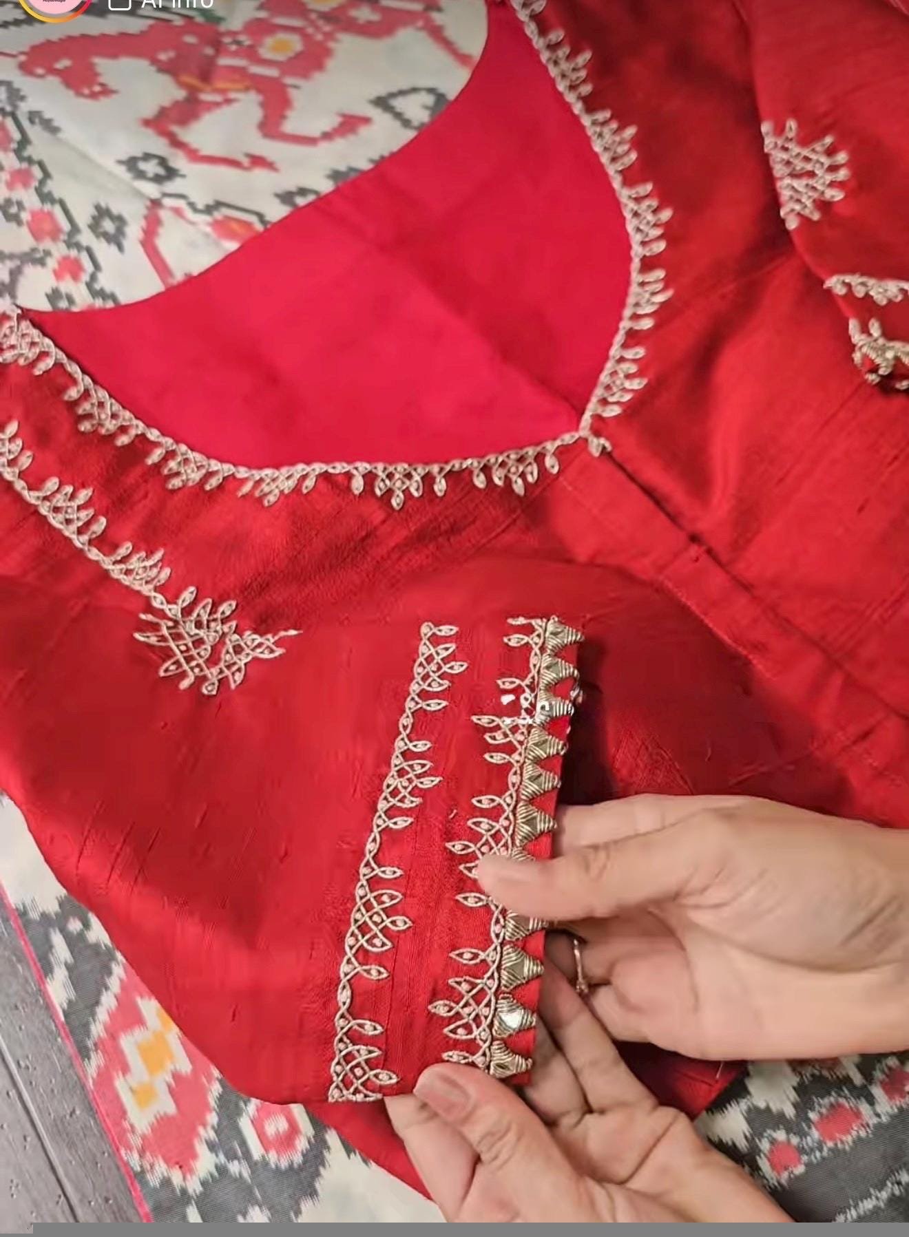 pure silk hand embroidery blouse/saree maggam blouse/red zardosi blouse/red hand embroidered moderblouse/red muggu ready made blouse USA