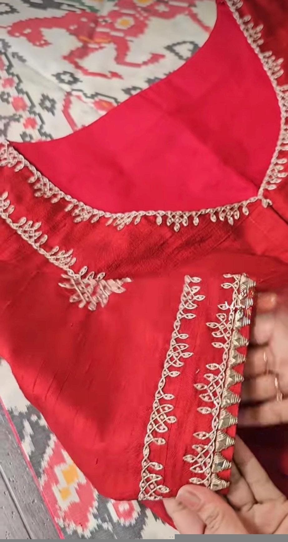 pure silk hand embroidery blouse/saree maggam blouse/red zardosi blouse/red hand embroidered moderblouse/red muggu ready made blouse USA