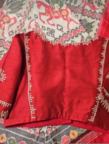 pure silk hand embroidery blouse/saree maggam blouse/red zardosi blouse/red hand embroidered moderblouse/red muggu ready made blouse