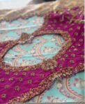 Hand Embroidered Silk Zardosi Blouse: Magenta Pink Maggam Work, pink hand work blouse , pink saree blouse, zardosi blouses , mix and match