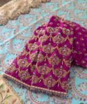 Hand Embroidered Silk Zardosi Blouse: Magenta Pink Maggam Work, pink hand work blouse , pink saree blouse, zardosi blouses , mix and match