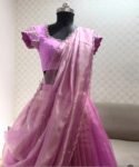 Golden  Silk Lehenga Set/Hand Embroidered Crop Top, Indian Wedding Outfit,gold tissulehenga, silver  lehenga,tissue lehenga,crop top skirt