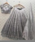 Golden  Silk Lehenga Set/Hand Embroidered Crop Top, Indian Wedding Outfit,gold tissulehenga, silver  lehenga,tissue lehenga,crop top skirt