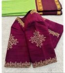 pure silk hand embroidery blouse/saree maggam blouse/zardosi blouse/burgundyred hand embroidered moderblouse/red muggu ready made blouse USA