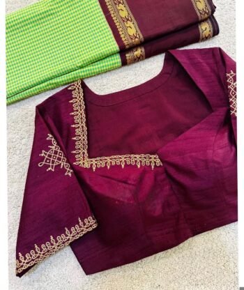 pure silk hand embroidery blouse/saree maggam blouse/zardosi blouse/burgundyred hand embroidered moderblouse/red muggu ready made blouse