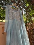 Anarkali suit usa/blue anarkali kurta elbow sleeve/pink heavy anarkali/light blue anarkali/heavy hand embroidered anarkali with dupatta usa