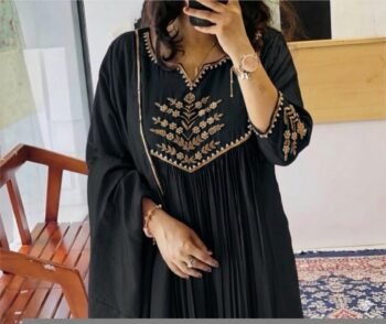 Hand Embroidered Anarkali Dress: Lavender Indian Suit with Dupatta,black anarkali dress,black indian kurta with dupatta,handwork kurta set