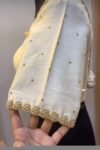 Hand Embroidered Cream Silk Blouse: Zardosi Maggam Work,cream maggam blouse,multicolor blouse,plus size blouse,handwork blouse,beige blouse