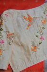 pure silk hand embroidery blouse/modern maggam blouse/multi colored cream zardosi blouse/hand embroidered blouse/off white ready made blouse