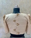 pure silk hand embroidery blouse/modern maggam blouse/multi colored cream zardosi blouse/hand embroidered blouse/off white ready made blouse
