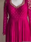Pink Anarkali suit usa/anarkali kurta full sleeve/pink full sleeve anarkali/full sleeve dress anarkali/Indian dresses/hot pink anarkali usa