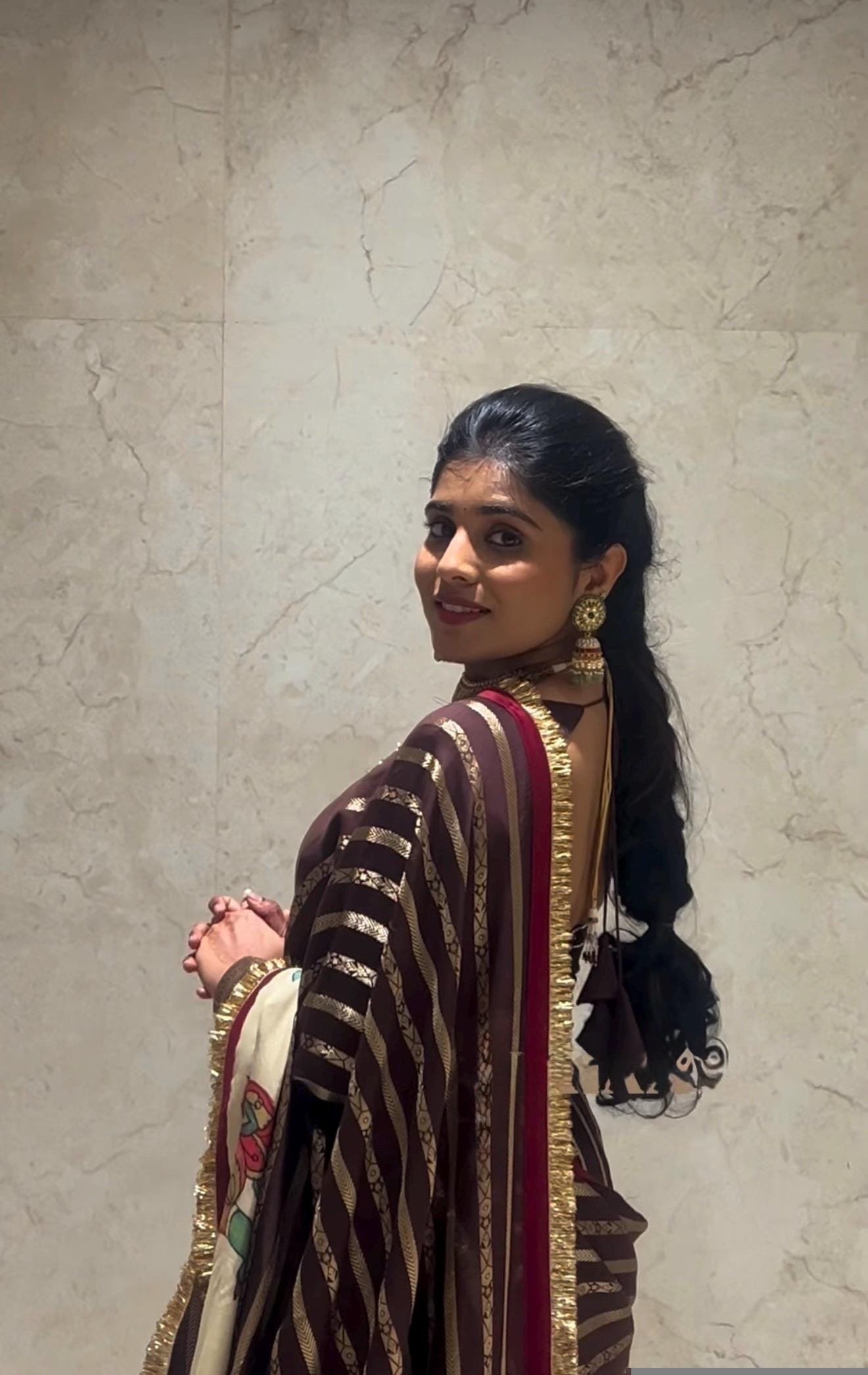 Women’s pure kalamkari lehenga set / crop top lehenga / Hand painted lehenga USA / wedding lehenga USA / kalamkarilehenga choli /voggish usa