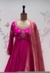 Pink Anarkali suit usa/anarkali pink kurta full sleeve/pink full sleeve anarkali/pink anarkali/Indian dresses/pink red anarkali with dupatta