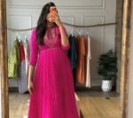 Pink Anarkali suit usa/anarkali kurta full sleeve/pink full sleeve anarkali/full sleeve dress anarkali/Indian dresses/hot pink anarkali usa