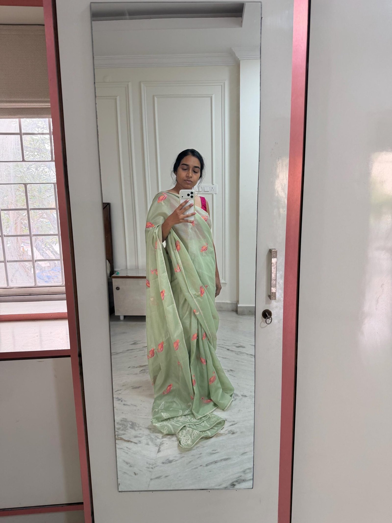 Pista green Kota saree/Kota silk saree,mix and match saree,green saree blouse set,summer saree,light saree,summer saree/bird motif saree USA