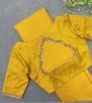 pure silk hand embroidery blouse/saree maggam yellow blouse/yellow blouse/hand embroidered blouse/ready made blouse zardosi/lemon yellow