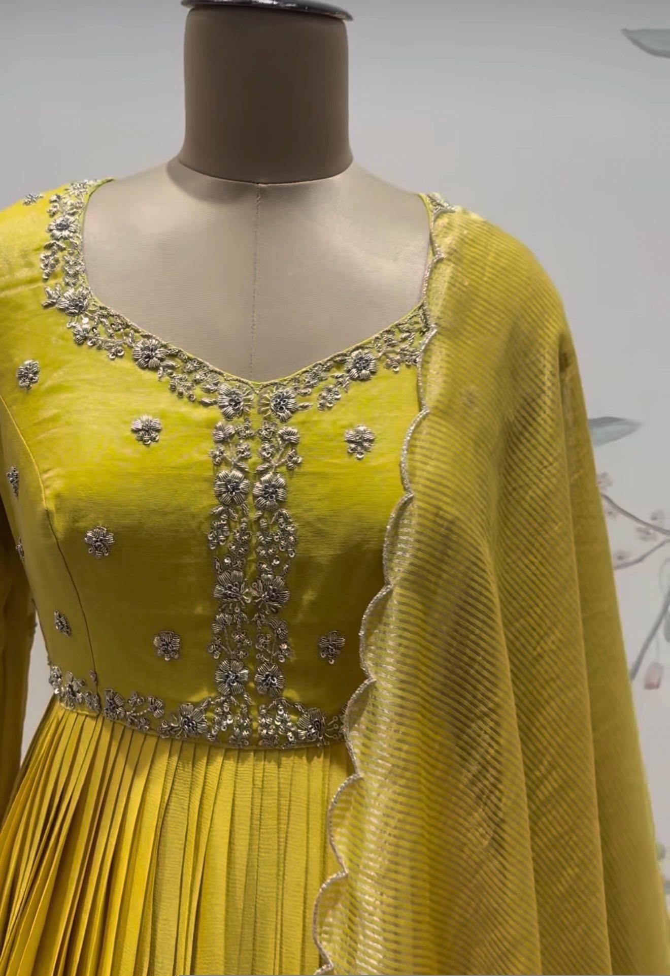Yellow Anarkali suit usa/haldi anarkali kurta/tissue anarkali/hand embroidered dress anarkali/Indian dresses/yellow simple anarkali kurta