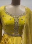 Yellow Anarkali suit usa/haldi anarkali kurta/tissue anarkali/hand embroidered dress anarkali/Indian dresses/yellow simple anarkali kurta