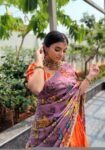 Women’s pure kalamkari lehenga set/orange crop top lehenga/Hand painted lehenga USA/wedding lehenga USA/kalamkarilehenga choli/voggish usa