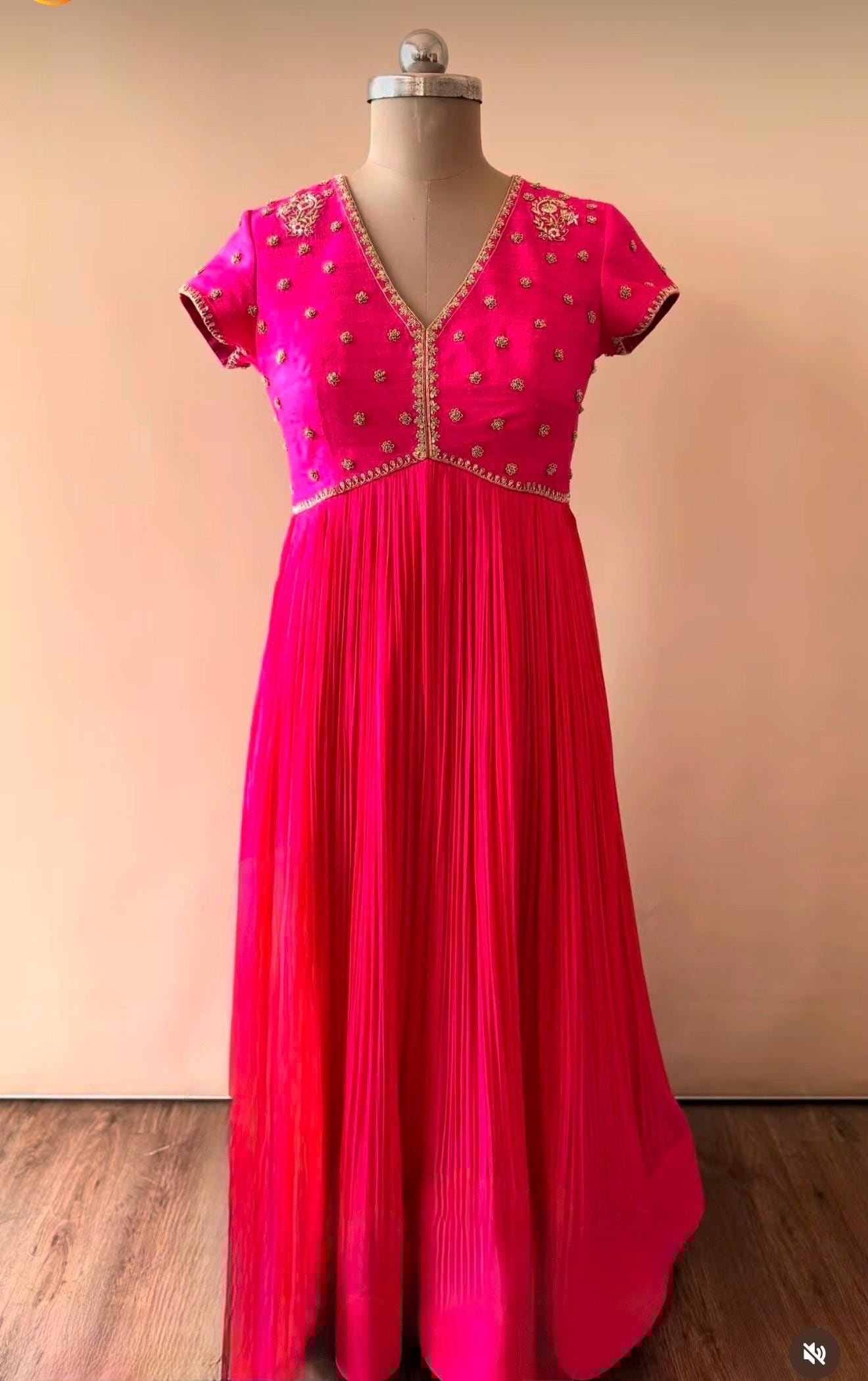 Pink Anarkali suit usa/anarkali kurta full sleeve/pink full sleeve anarkali/full sleeve dress anarkali/Indian dresses/hot pink anarkali usa
