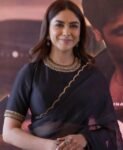 Pure silk cocktailsaree/black sari with hand embroidery/organza silk saree with designer blouse /black saree,party saree,full sleeve blouse