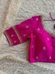 pure silk hand embroidery blouse/saree maggam blouse/hot pink zardosi blouse/hand embroidered blouse /magenta pink ready made blouse zardosi