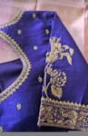 Hand Embroidered Purple Silk Blouse: Zardosi Maggam Work,purple handwork blouse,plus size blouses,hand embroidered blouse,maggam blouse USA
