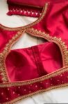 pure silk red hand embroidery blouse/saree maggam blouse/raw silk zardosi blouse/pure red hand embroidered blouse/ready made red blouse usa