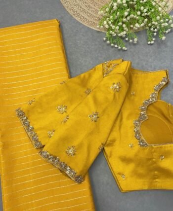 pure silk hand embroidery blouse/saree maggam blouse/yellow zardosi blouse/hand embroidered blouse/mustard yellow ready made blouse zardosi