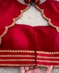 pure silk hand embroidery blouse/saree maggam blouse/red zardosi blouse/red hand embroidered moderblouse/red ready made blouse zardosi usa