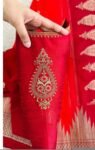 pure silk hand embroidery blouse/saree maggam blouse/red zardosi blouse/red hand embroidered moderblouse/red ready made blouse zardosi usa