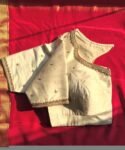 pure silk hand embroidery blouse/cream saree maggam blouse/raw silk zardosi blouse/hand embroidered blouse/cream ready made blouse zardosi