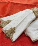 Hand Embroidered Raw Silk Blouse: Cream Zardosi Maggam Work,mix and match blouse,plus size blouse,hand work blouse,maggam work blouse,cream