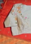 pure silk hand embroidery blouse/modern maggam blouse/multi colored cream zardosi blouse/hand embroidered blouse/off white ready made blouse