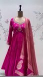 Pink Anarkali suit usa/anarkali pink kurta full sleeve/pink full sleeve anarkali/pink anarkali/Indian dresses/pink red anarkali with dupatta