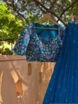 Women’s lehenga set/blue crop top lehenga/wedding Indian crop top skirt USA/bluewedding lehenga USA /tulle silk skirt/ lehenga choli set usa